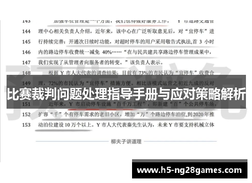 比赛裁判问题处理指导手册与应对策略解析