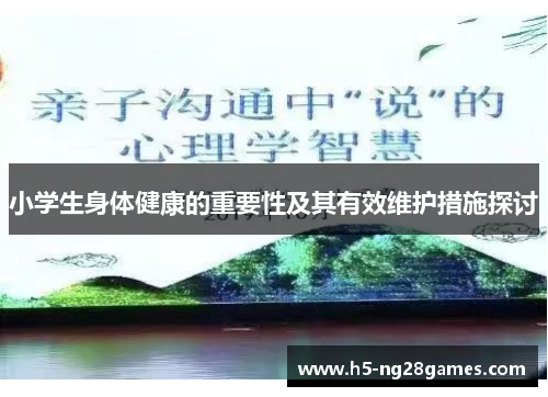 小学生身体健康的重要性及其有效维护措施探讨